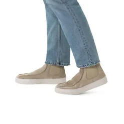 Manfield Suède beige chelsea boots^Heren Boots