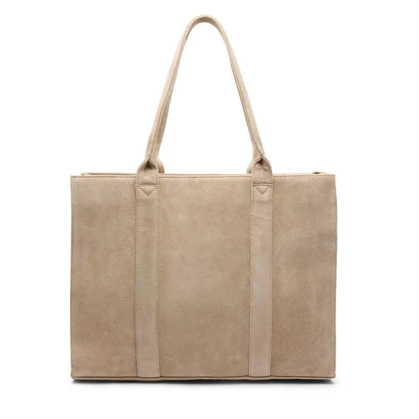 Manfield Suède beige shopper^ Shoppers