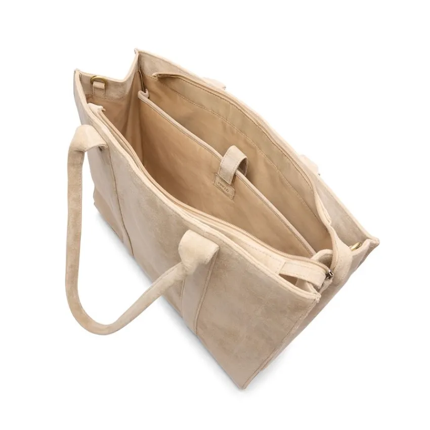 Manfield Suède beige shopper^ Shoppers