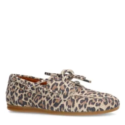 Manfield Suède leopard bootschoenen^DAMES Loafers