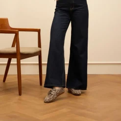 Manfield Suède leopard bootschoenen^DAMES Loafers