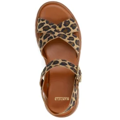 Manfield Suède leopard sandalen^DAMES Sandalen