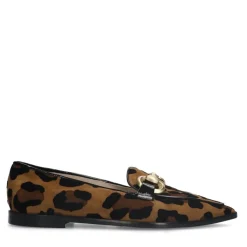Manfield Suède panter loafers met gouden chain^DAMES Loafers