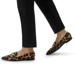 Manfield Suède panter loafers met gouden chain^DAMES Loafers