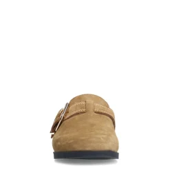 Manfield Taupe instappers met gesp^DAMES Loafers