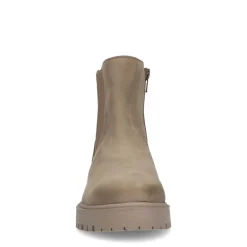 Manfield Taupe leren chelsea boots^DAMES Enkellaarsjes