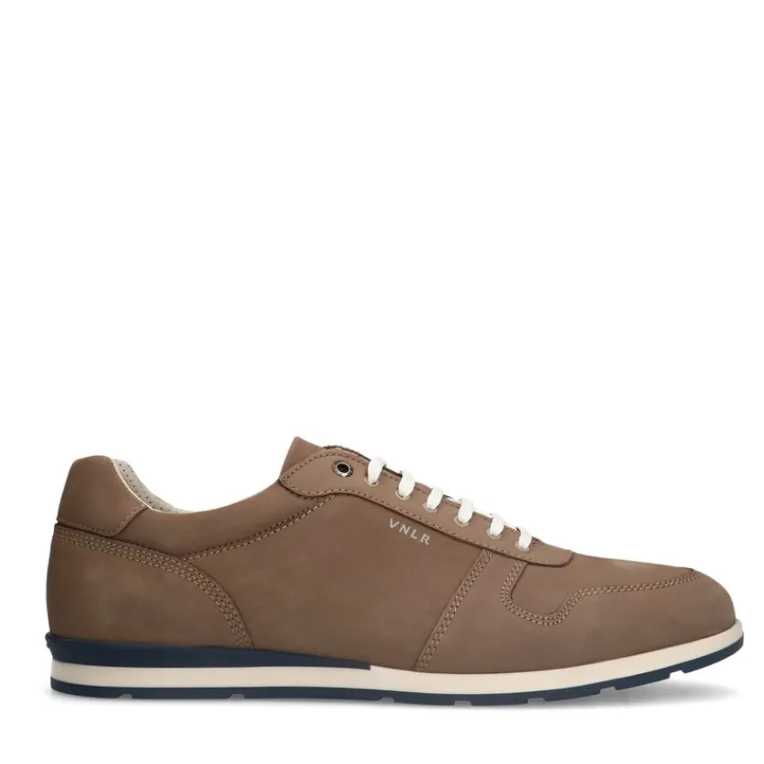 Van Lier Taupe Nubuck sneakers^Heren Sneakers