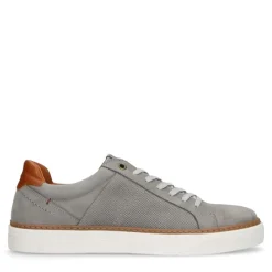 No Stress Taupe nubuck sneakers met witte zool^Heren Sneakers