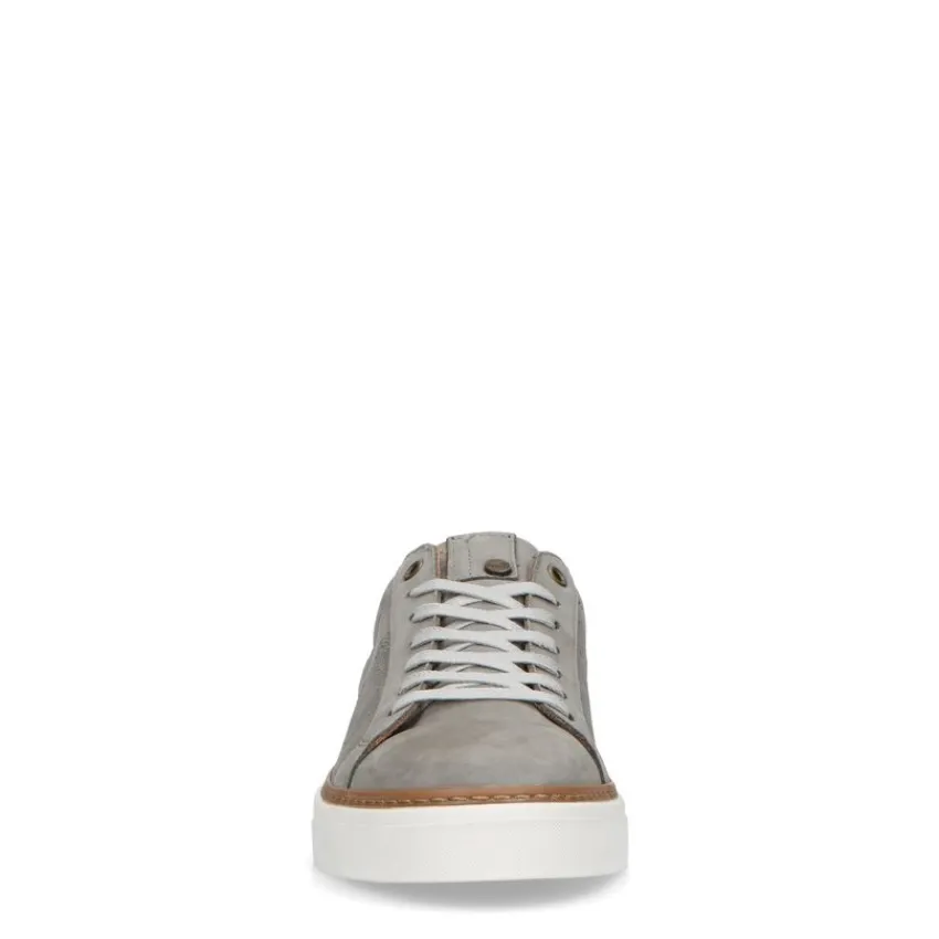 No Stress Taupe nubuck sneakers met witte zool^Heren Sneakers