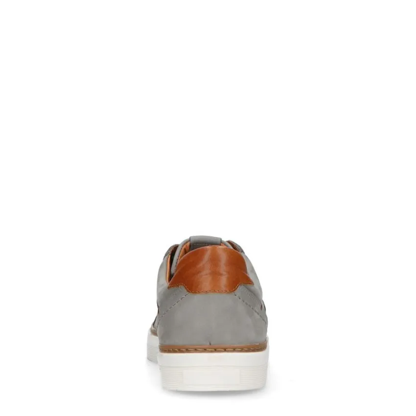 No Stress Taupe nubuck sneakers met witte zool^Heren Sneakers