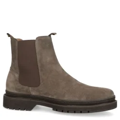 Manfield Taupe suède chelsea boots^Heren Boots