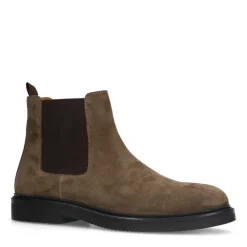 Manfield Taupe suède chelsea boots^Heren Boots