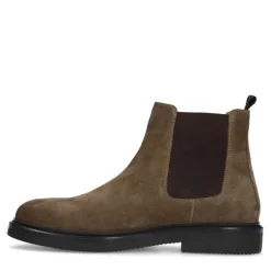 Manfield Taupe suède chelsea boots^Heren Boots