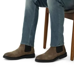 Manfield Taupe suède chelsea boots^Heren Boots