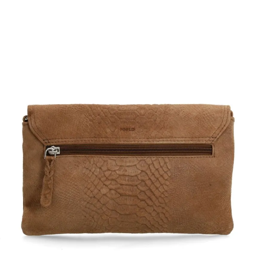Manfield Taupe suède clutch^ Clutches