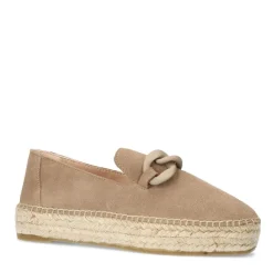 Manfield Taupe suède espadrilles met chain^DAMES Espadrilles