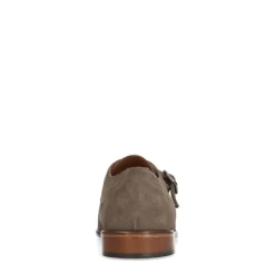 Manfield Taupe suède gespschoenen^Heren Gespschoenen