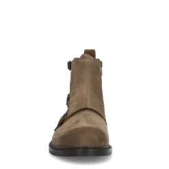 Manfield Taupe suède hoge gespschoenen^Heren Gespschoenen