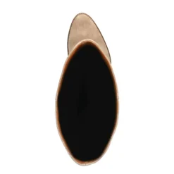 Manfield Taupe suède hoge laarzen met hak^DAMES Laarzen