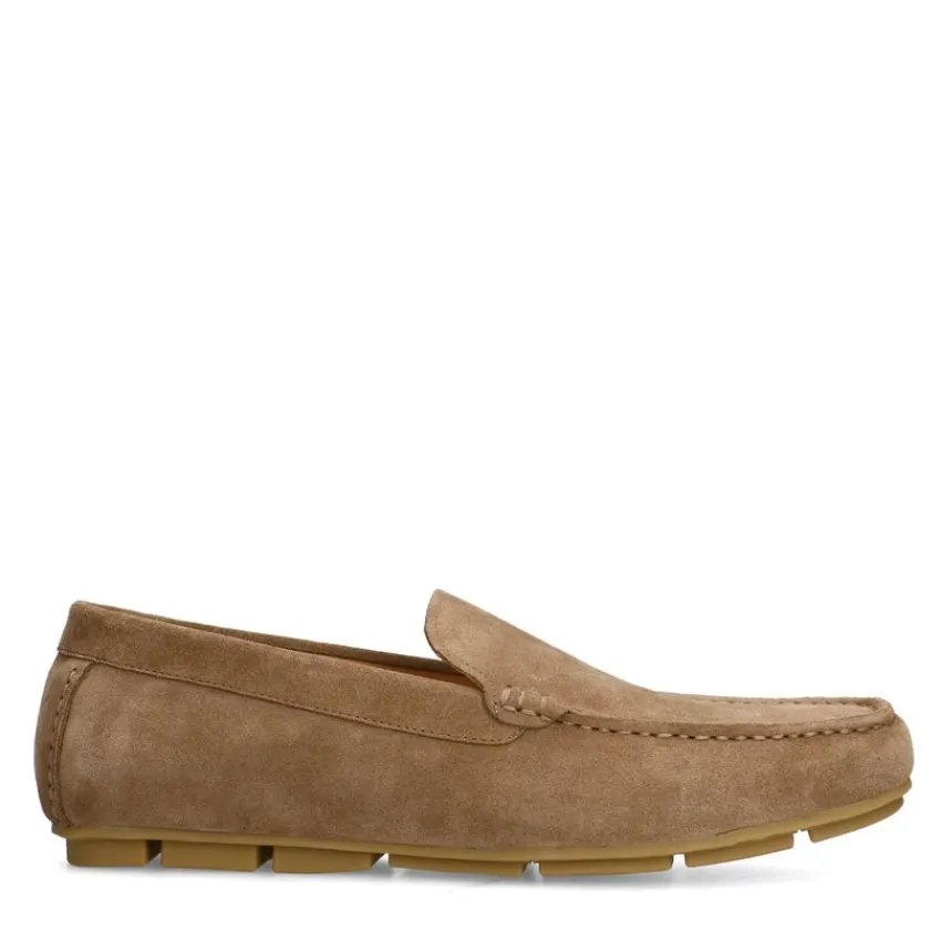 Manfield Taupe suède loafer^Heren Loafers