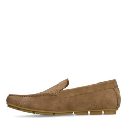 Manfield Taupe suède loafer^Heren Loafers