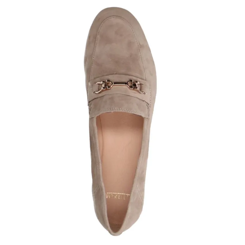 Manfield Taupe suède loafers^DAMES Loafers