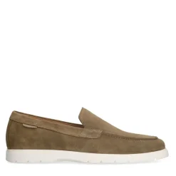 Manfield Taupe suède loafers^Heren Loafers