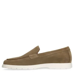 Manfield Taupe suède loafers^Heren Loafers