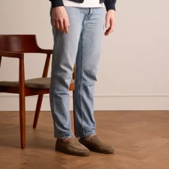 Manfield Taupe suède loafers^Heren Loafers