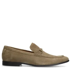 Manfield Taupe suède loafers^Heren Loafers