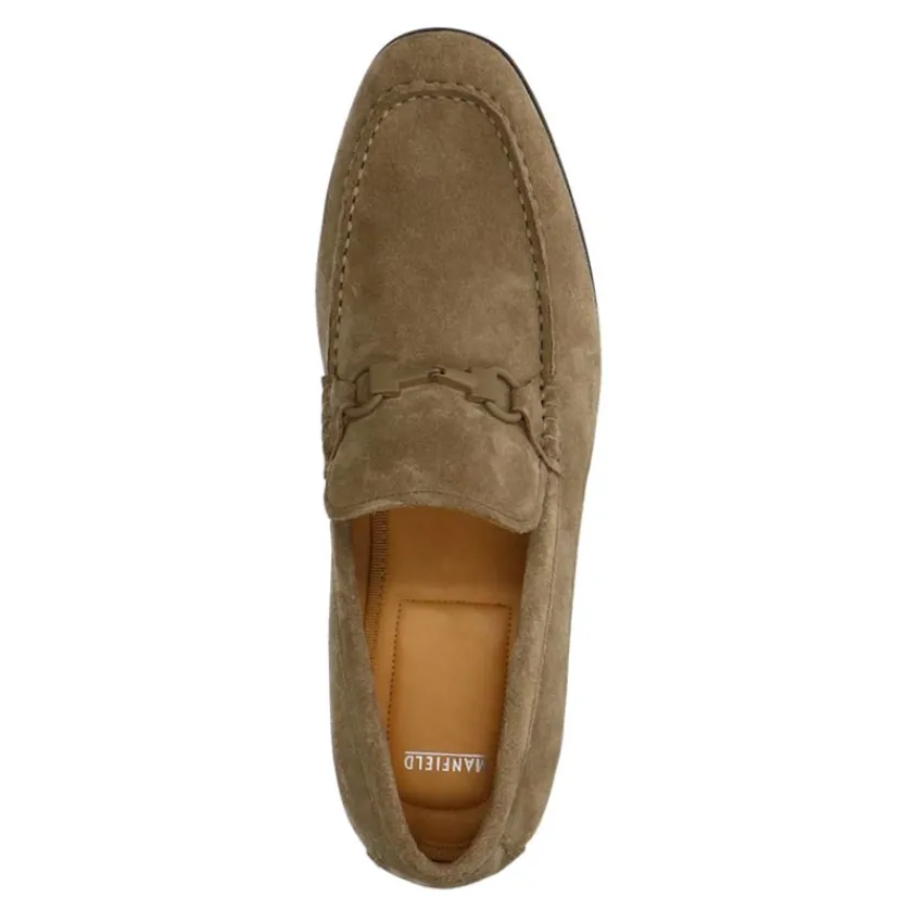 Manfield Taupe suède loafers^Heren Loafers