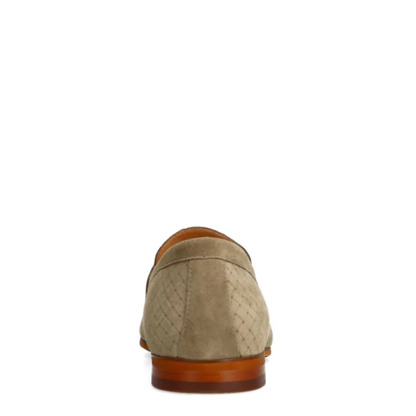 Manfield Taupe suède loafers^Heren Loafers