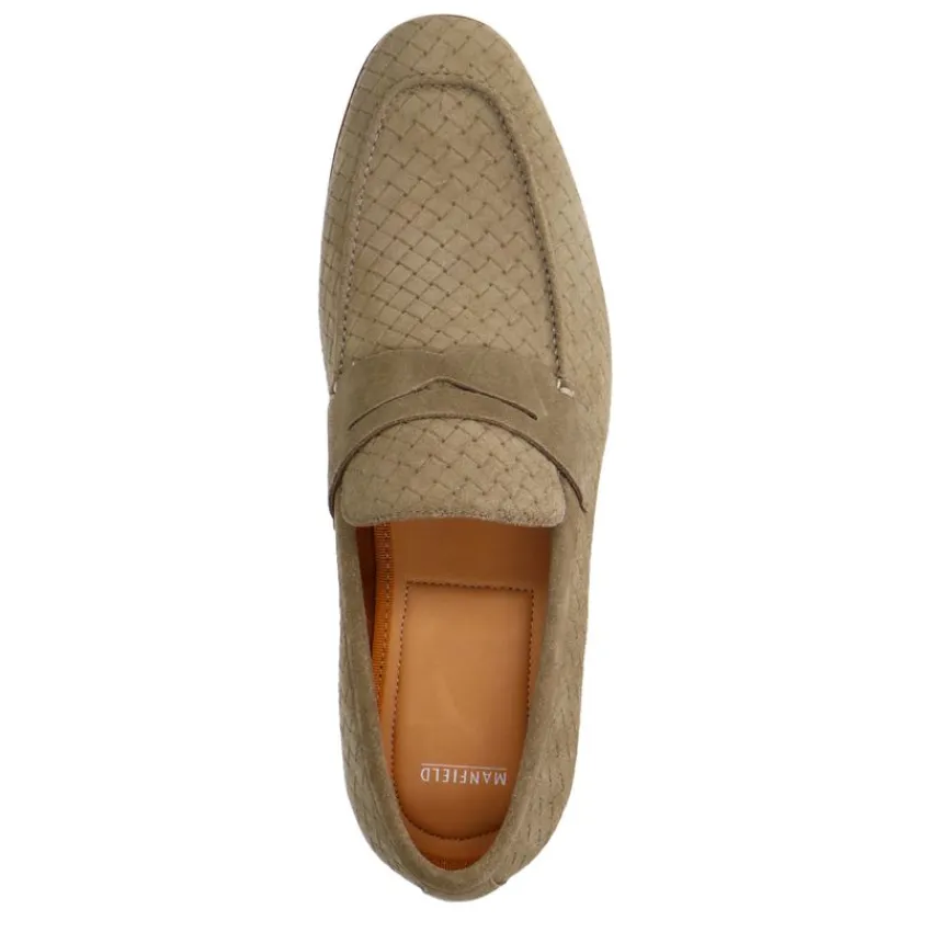 Manfield Taupe suède loafers^Heren Loafers