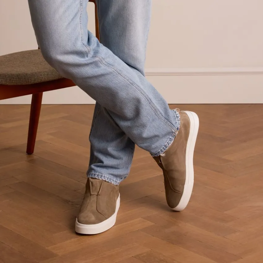 Manfield Taupe suède loafers^Heren Loafers