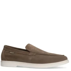 Manfield Taupe suède loafers^Heren Loafers