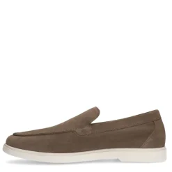 Manfield Taupe suède loafers^Heren Loafers