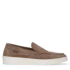Manfield Taupe suède loafers^Heren Loafers