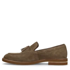 Manfield Taupe suède loafers^Heren Loafers