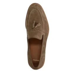 Manfield Taupe suède loafers^Heren Loafers