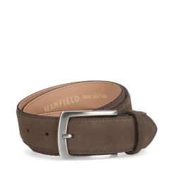 Manfield Taupe suède riem^ Riemen