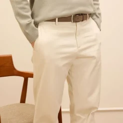 Manfield Taupe suède riem^ Riemen