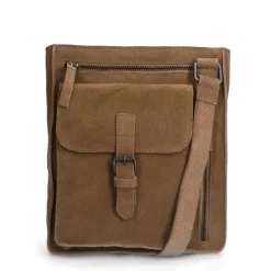 No Stress Taupe suède schoudertas^Heren Heren Tassen|Schoudertassen