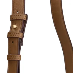 Manfield Taupe suède schoudertas met gesp^ Schoudertassen