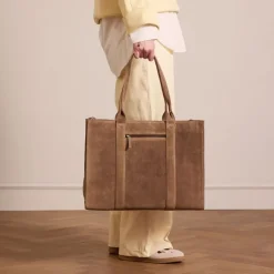 Manfield Taupe suède shopper^ Shoppers