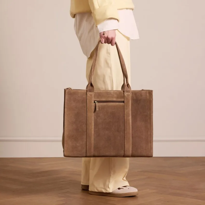 Manfield Taupe suède shopper^ Shoppers