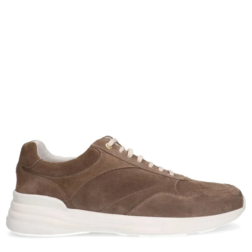 Van Lier Taupe suède sneakers^Heren Sneakers