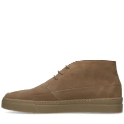 Manfield Taupe suède veterboots^Heren Veterschoenen