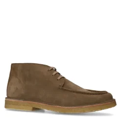 Manfield Taupe suède veterboots^Heren Veterschoenen