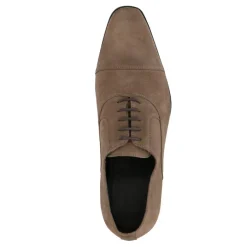 Manfield Taupe suède veterschoenen^Heren Veterschoenen