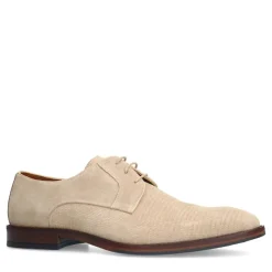 Manfield Taupe suède veterschoenen^Heren Veterschoenen